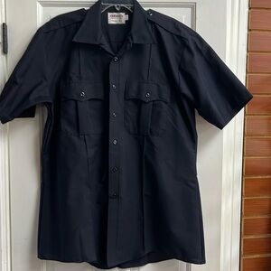 NWOT blue shirt sleeve uniform work shirt.